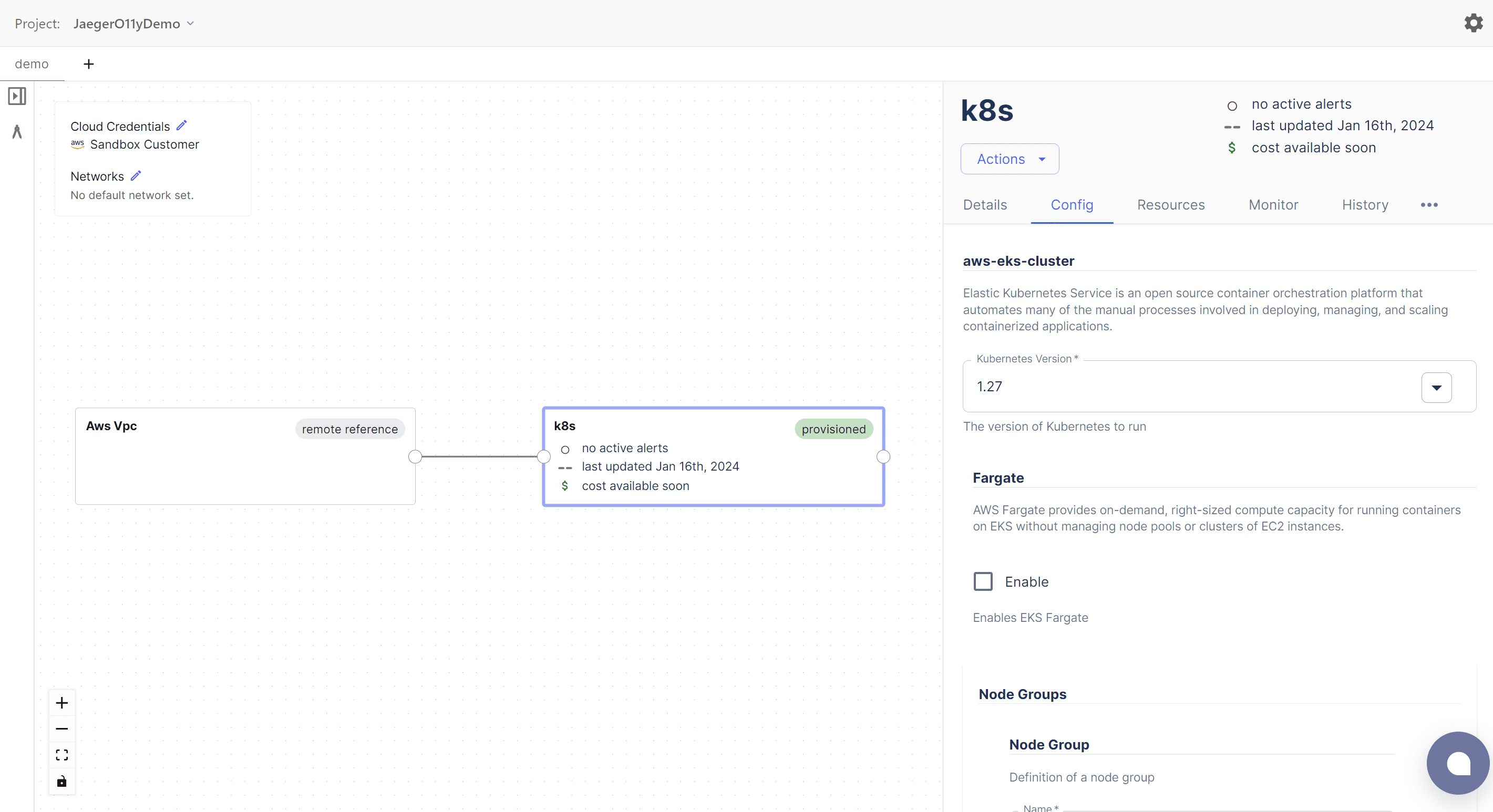 Observability in Kubernetes With Jaeger Simple AWS EKS setup on Massdriver using a remotely referenced VPC.