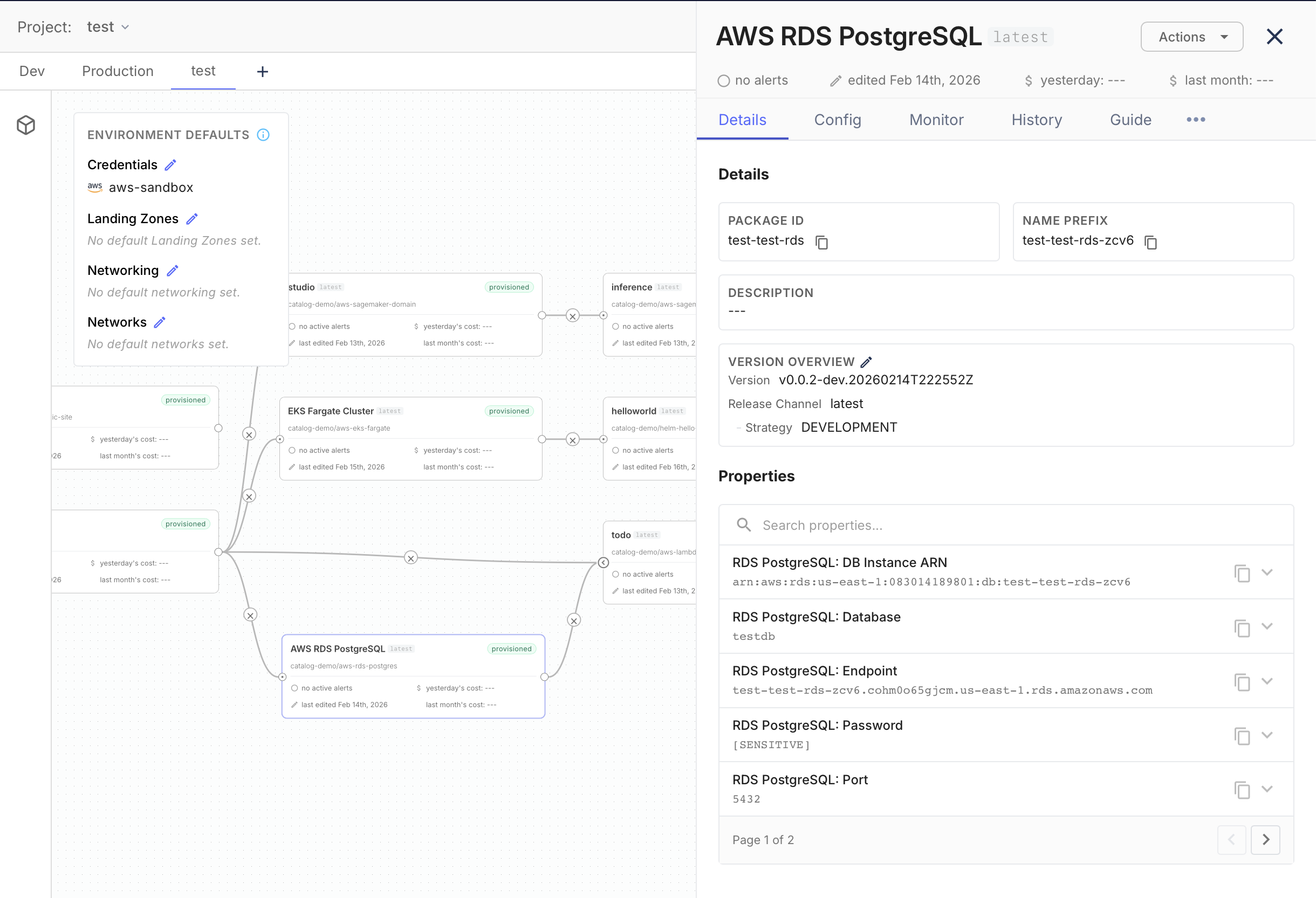 Package Properties Panel
